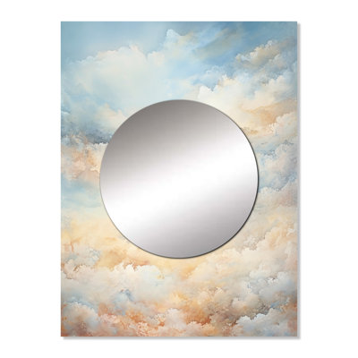 Jayllen Heavenly Horizons - Sky Large Wall Mirror, Traditional Decorative Mirror, Printed Metal Art