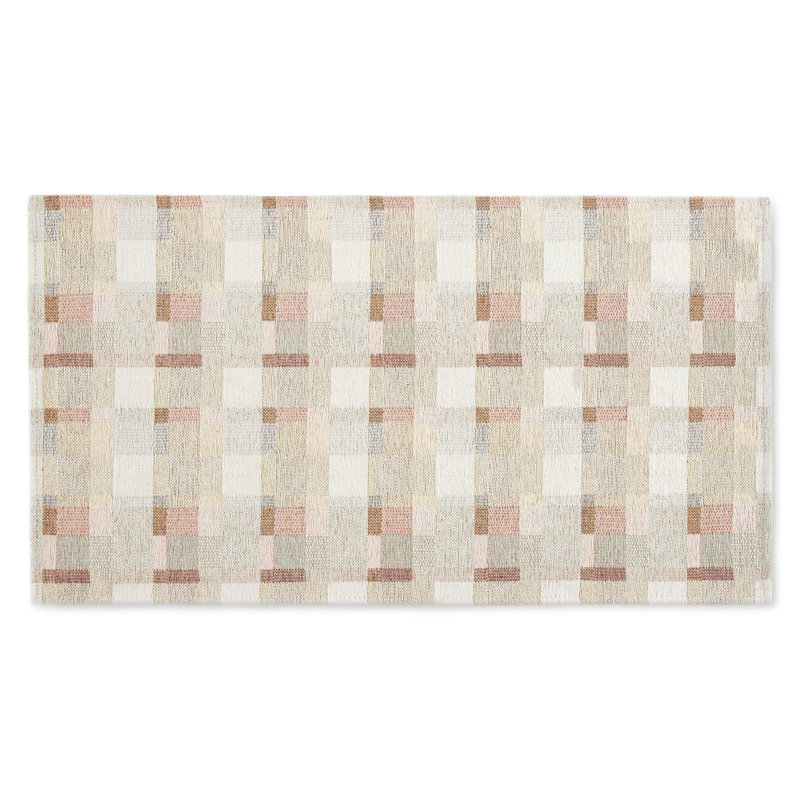 Tapis de cuisine Martha Stewart, Rectangle 1 pi 8 po x 3 pi, Vert menthe, blanc
