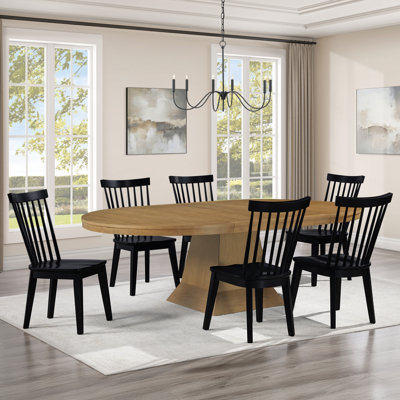 Crimmins Vaughn Extendable Wood Dining Table Set