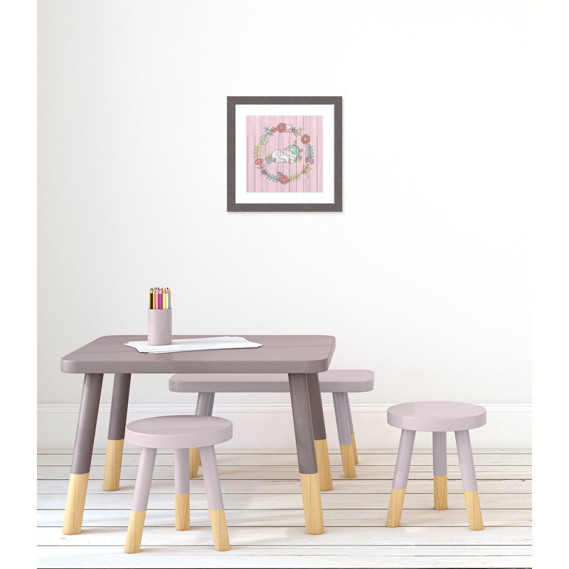 Décoration murale pour enfants, H 16 po x l 16 po x P 0,63 po, Encadrement fil du bois gris