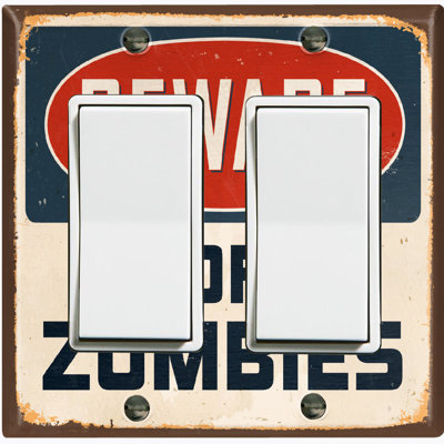 Plaque murale standard à 2 interrupteurs à bascule Zombie