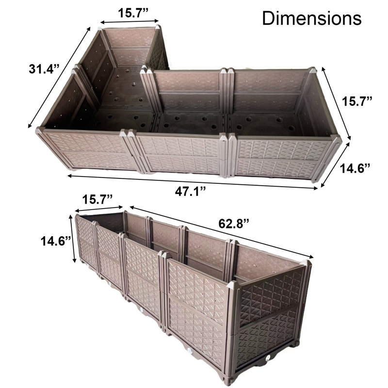 Plastic Rectangular Raised Garden Bed