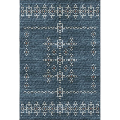 Premium Machine Washable Alliah AMF109 Blue Rug