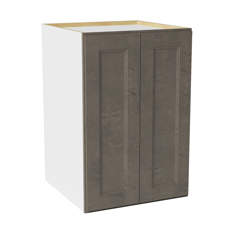 Armoire de cuisine en bois massif prête à assembler, 24", 51", Double shaker Cinder