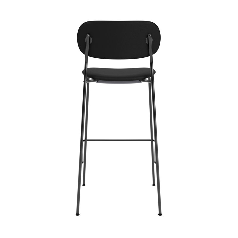 Co Chair Leather Upholstered Seat and Back, Black, Bar Stool (30.9” Seat Height)