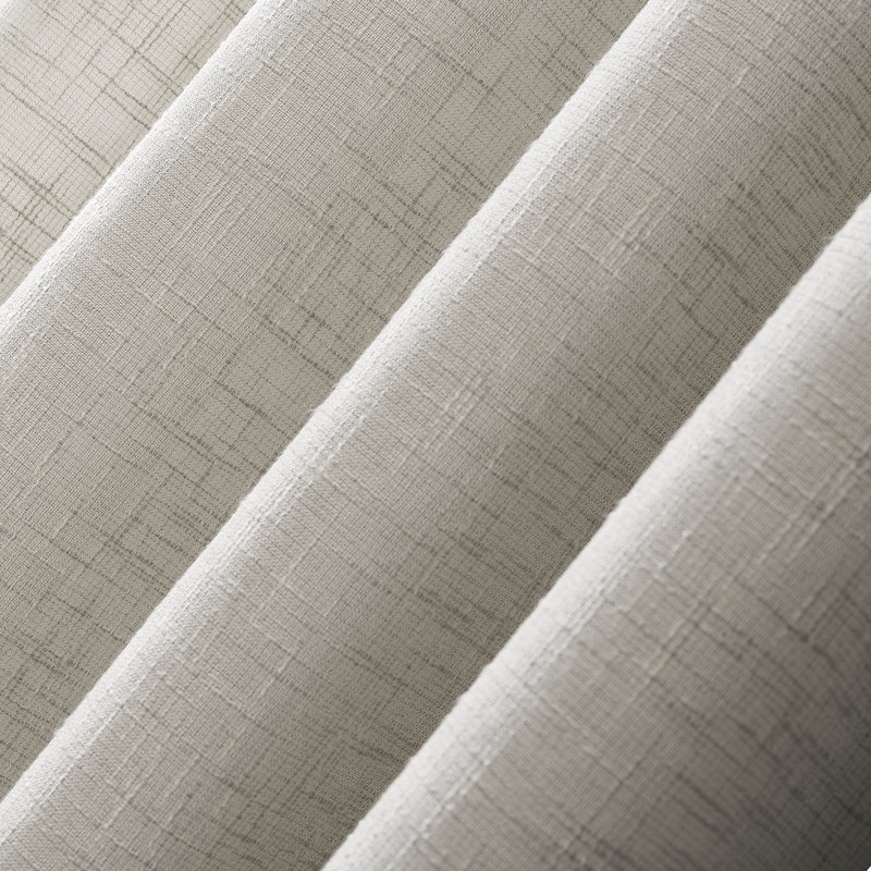Ivory Sheer Crosshatch Linen Blend Curtain Panel