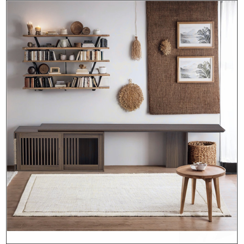 Meuble télé Mid-Century en noyer avec table extensible Morden