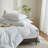 LIFETOWN Striped Duvet Cover Set,3 Pcs Breathable Durable 100% Washed Cotton Comforter Cover for All Seasons, Chic Linen Like Textured Bedding Set.-121605911-114652704
