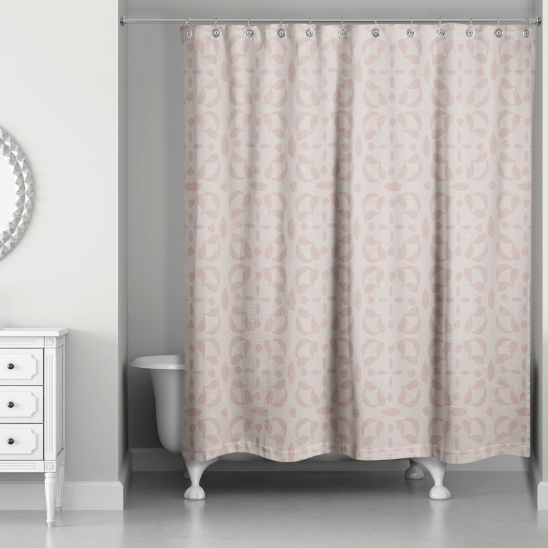  Rideau de douche géométrique simple, Rose