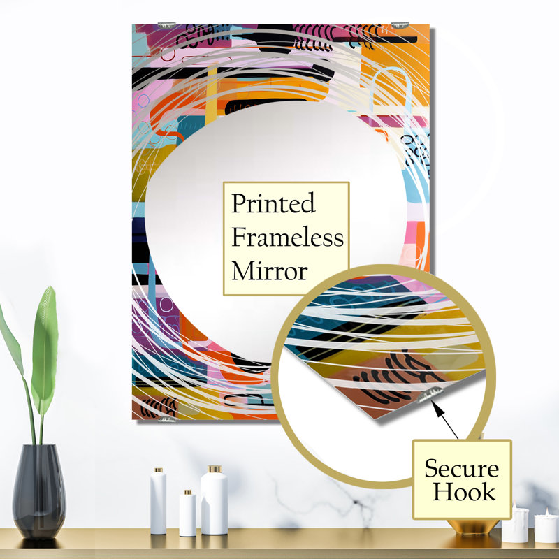 Riviere - Miroir mural géométrique abstrait MIR137561, 32 po x 24 po