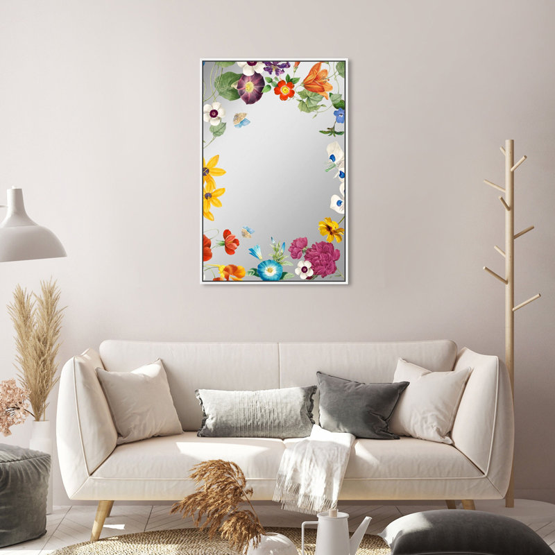 Spring In Animals Framed Mirror by Oliver Gal, Cream