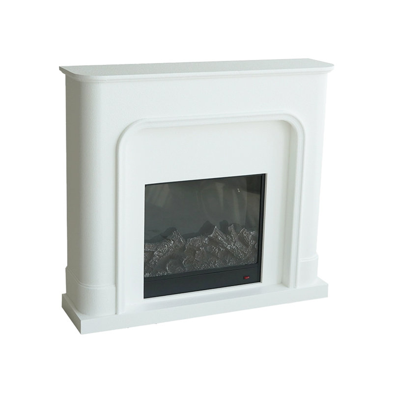 Beige Manufactured Wood Electric Fireplace