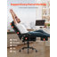 Fauteuil de direction avec repose-pieds, fauteuil de bureau supportant jusqu'à 180 kg avec coussin lombaire, fauteuil ergonomique robuste, fauteuil de bureau inclinable en cuir PU réglable en hauteur pour la maison ou le domicile.