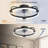  Cissline 20" Modern Black Flush-mount Ceiling Fan Light With Curved Led Frame For Bedroom & Living Spaces