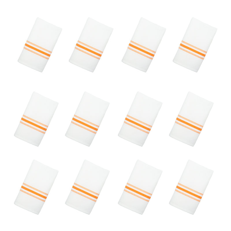 Polyester Striped Rectangle Napkin, Orange