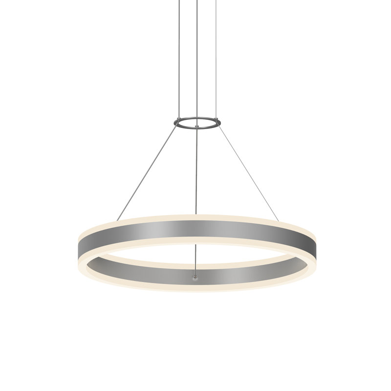 Corona 2 - Light LED Pendant, 2.75" H x 31.5" W, Bright Satin Aluminum