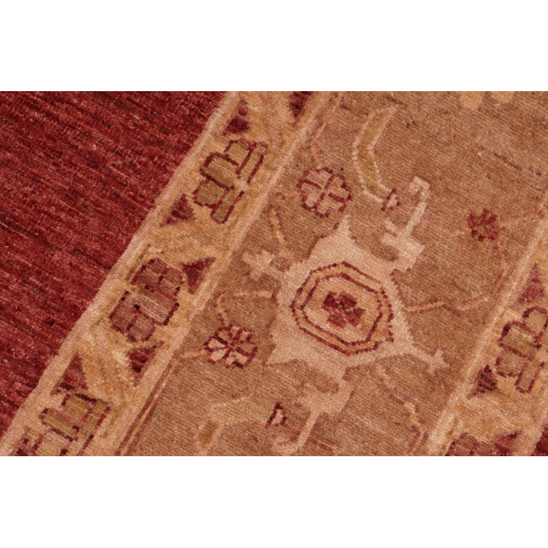 Tapis oriental bourgogne / brun en laine noué à la main 8 pi 3 po x 9 pi 5 po Evelin