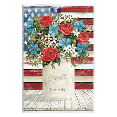 "Americana Flag Festive Bouquet Floater", art mural par Cindy Jacobs