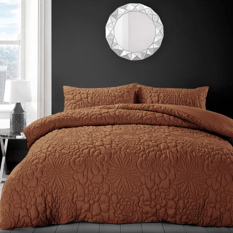 3d Embossed Chunky Floral Pattern Duvet Set, 200 x 135 cm