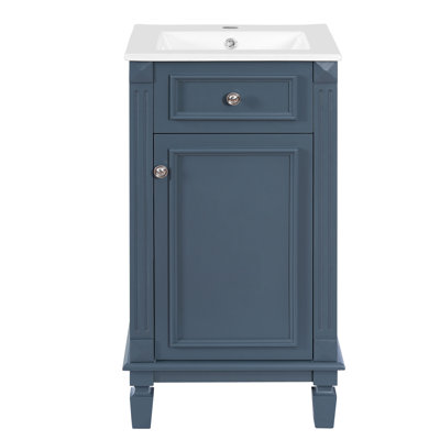 Petit meuble-lavabo de 18 po avec comptoir en céramique