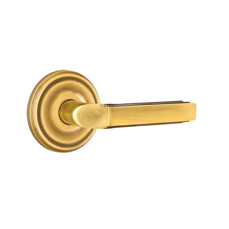 Levier de porte avec rosette Milano, Gauche, Laiton antique français