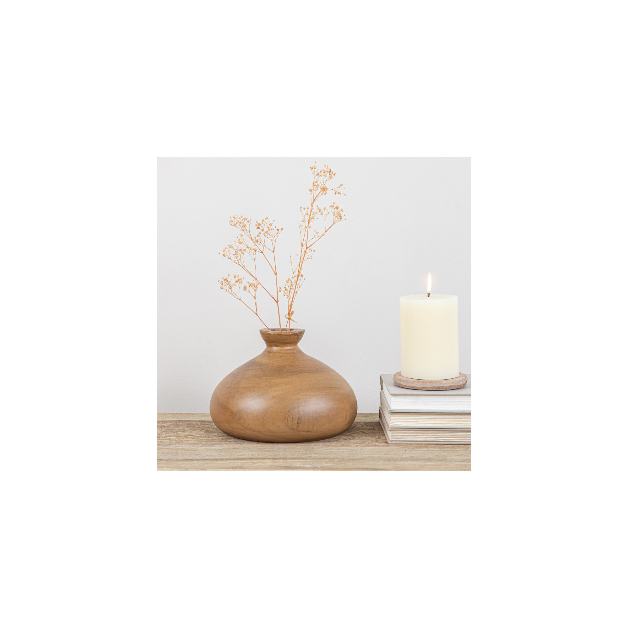 Rodiguez 5.12'' Solid Wood Table Vase, Brown