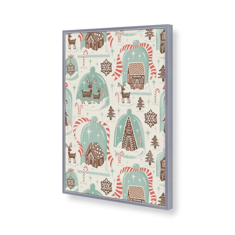 «Gingerbread Village Cream» par Heather Dutton, reproduction d'art sur toile, H 32 po x l 24 po, Argent argent