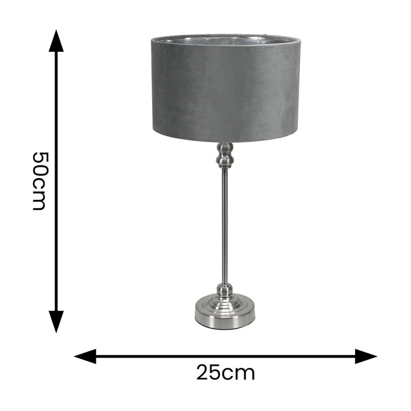 Agetina Metal Table Lamp, Yes, Silver Base/Grey/Chrome Shade