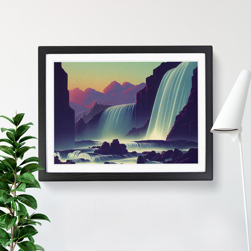 Waterfall - Framed Print, Black Framed, 46cm H x 64cm W