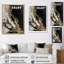 Organic Bliss Minimal Abstract Gold and Black - Art abstrait, peinture murale-660392795-660392788