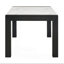 Ensemble de salle à manger de style contemporain avec table rectangulaire en faux marbre et chaises rembourrées à dossier complet en bois gris clair-1032045142