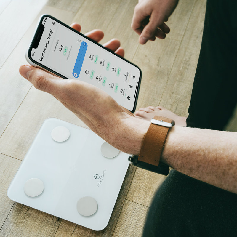 White Tempered Glass Smart Digital Body Analysis Scale