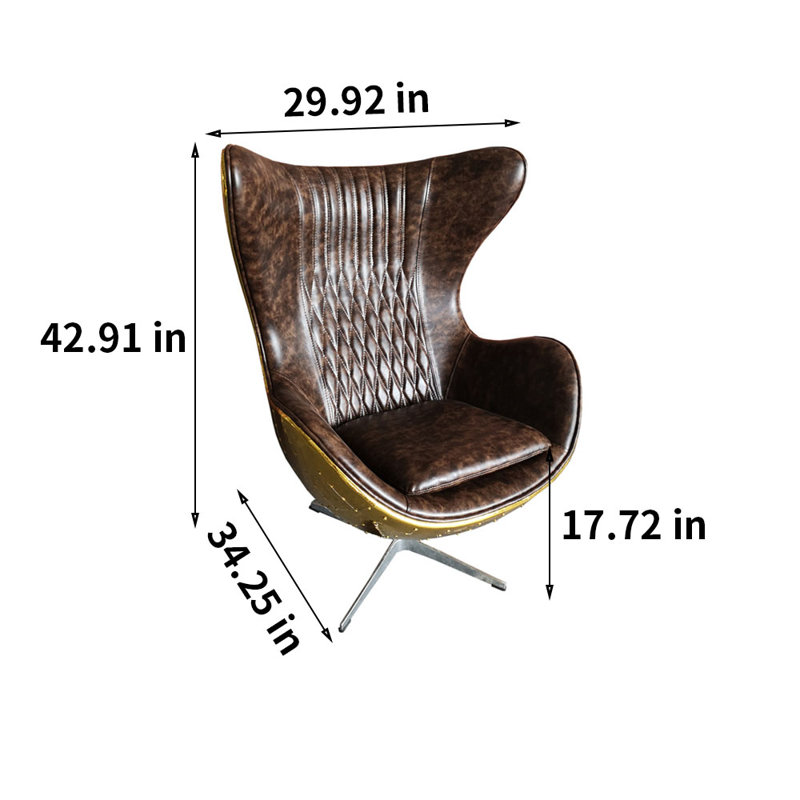 Harare Faux Leather Swivel Armchair