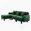 Canapé modulaire en L convertible en L à 3 places avec accoudoirs, repose-pieds amovible et pieds cylindriques en tissu Boucle-1493734827