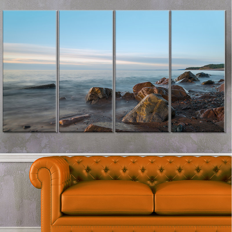 « cape breton beach raécosse, canada », ensemble de 4 impressions sur toiles tendues
