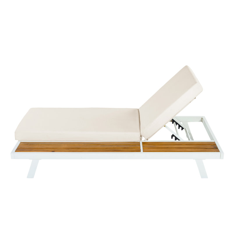 Ensemble de chaise longue, Teak,White