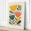 Golden Blooms Mid-Century - Wrapped Canvas-353099171-353099174