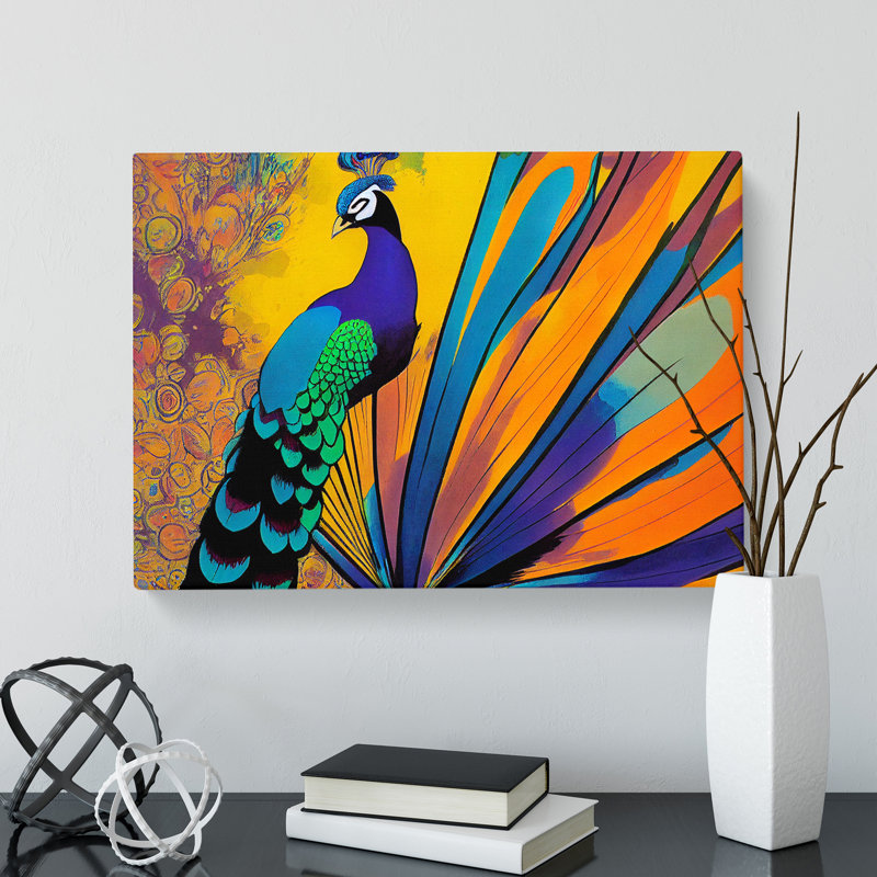 Exclusive Peacock Abstract - Wrapped Canvas Print, 40cm H x 60cm W x 3cm D