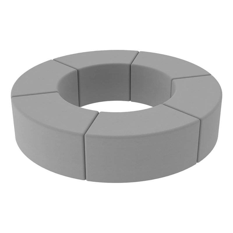 Pro Series Upholstered S Curve Ottoman Height, 6-Pack, Gray, 12" H x 20" W x 40" D