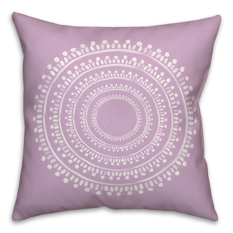  Coussin intérieur / extérieur Medallion, 16 po x 16 po, Mauve