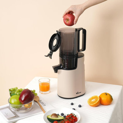 Cold Press Juicer,Slow Masticating Juicer Machines,350W Juice Extractor Machine,5.3" Large Bore Feed Chute Fit Whole Vegetables and Fruits,Easy to Clean Juicer