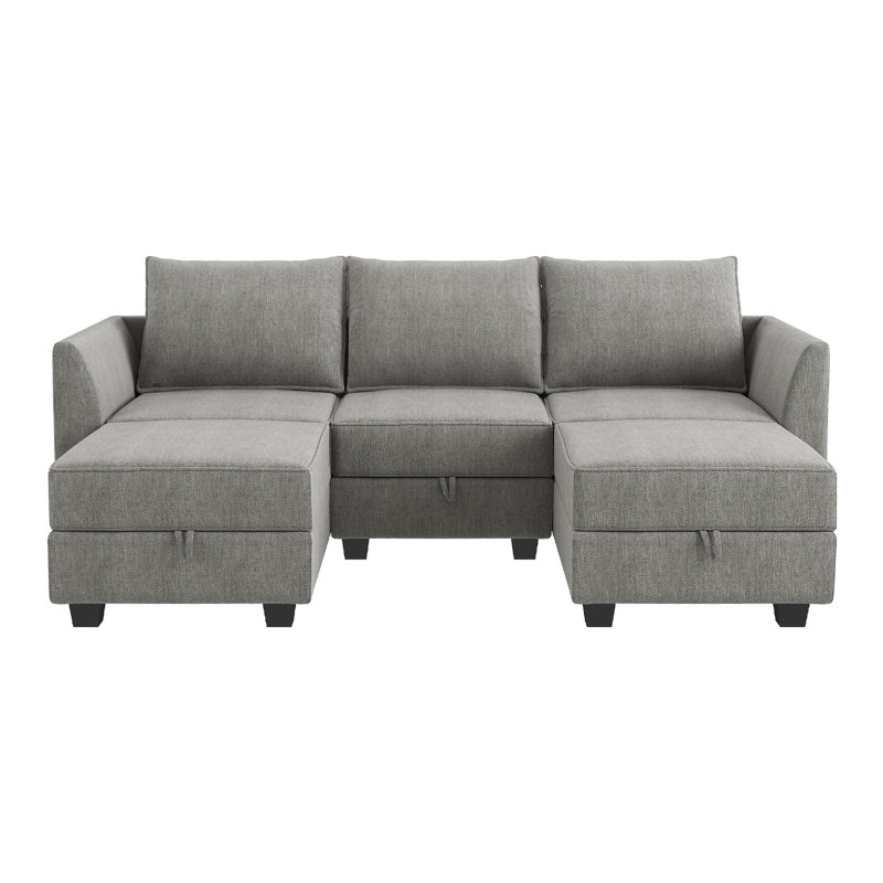 Canapé modulaire réversible Manusite, Polyester gris