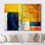Blocs de couleur pastel jaune néon / bleu marine - reproduction sur toile 2 pièces-87607487-87607488