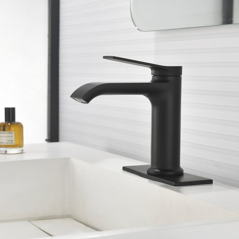 Robinet de lavabo de salle de bain monotrou fixé au comptoir avec bonde escamotable