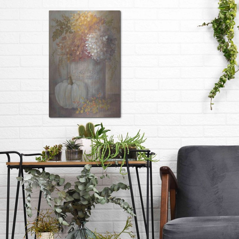 «Gather & Be Thankful» par Pam Britton, art mural en métal, 16 po x 24 po, H 16 po x l 12 po