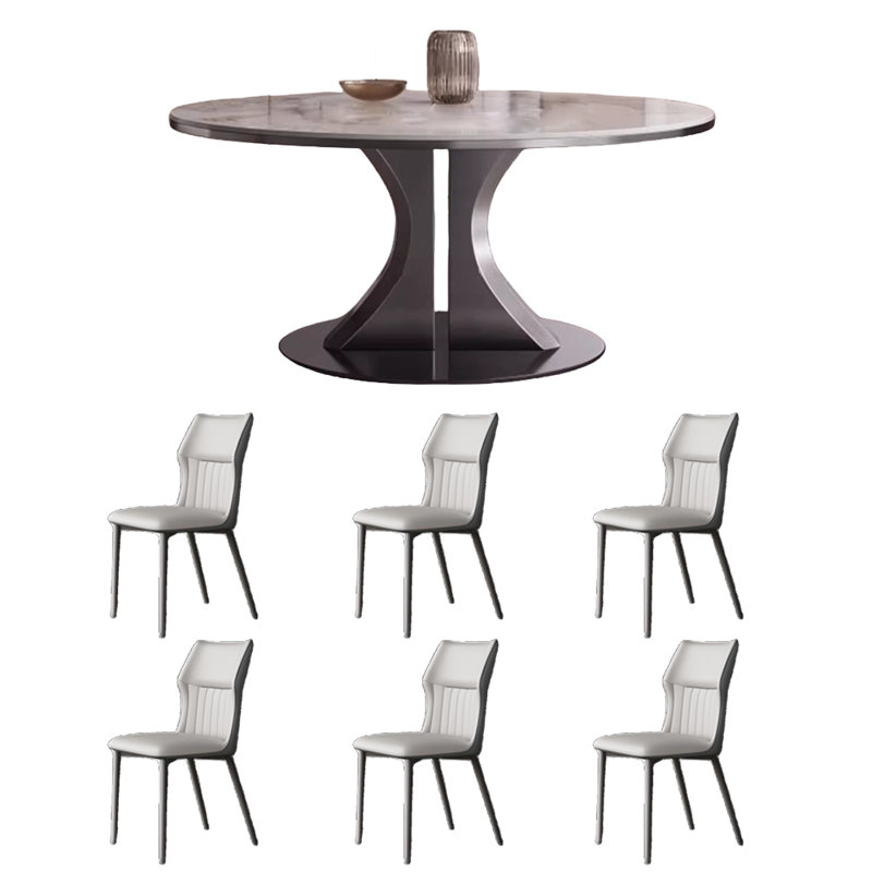 Table ronde et chaise de luxe simple et moderne, H 29,5 po x L 59 po x l 59 po