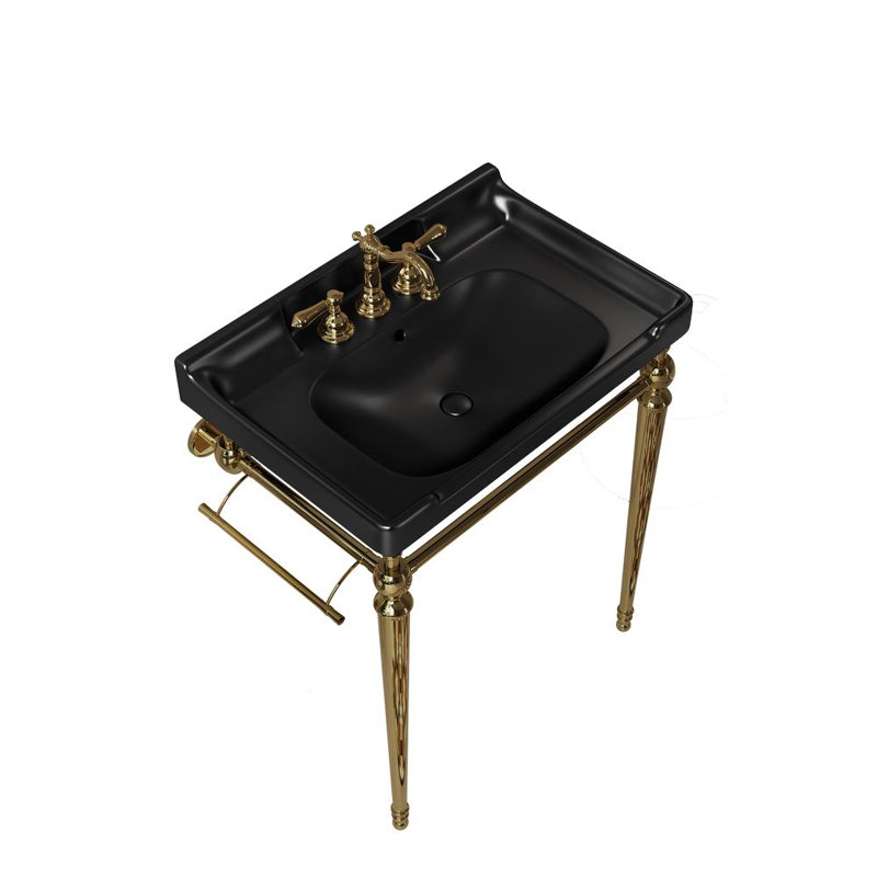Elegant Freestanding Vanity Basin, Gold