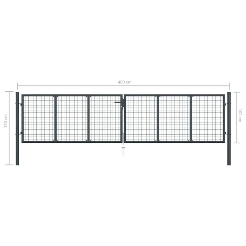 Mikonos Grey Metal Gate, 150cm H x 400cm W