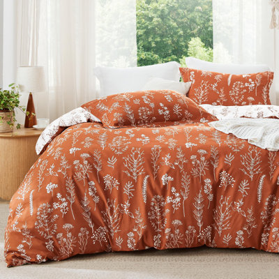 Best Seller Bedsure Comforter Set Reversible Cute Floral Bedding, 89GSM