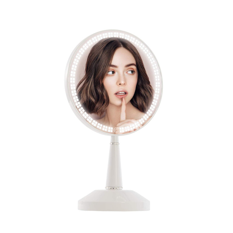 Miroir de maquillage Bijou, Blanc brillant